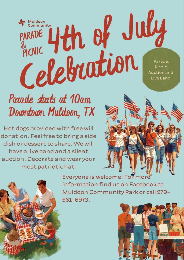 Muldoon Park's 250th Celebration Event in The Fayette County Record Muldoon Texas July 4th